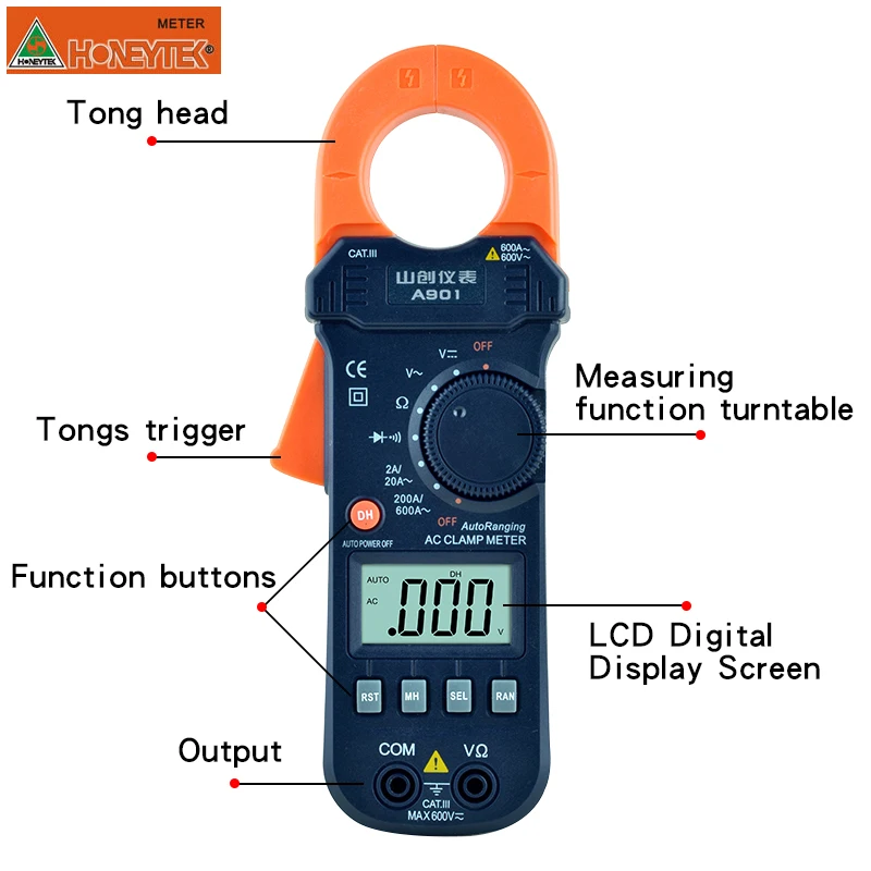 

AC DC Current Clamp Meter Multimeter Digital Pliers Ammeter Digital Clamp Meter Measuring Current Voltage Resistance Diode