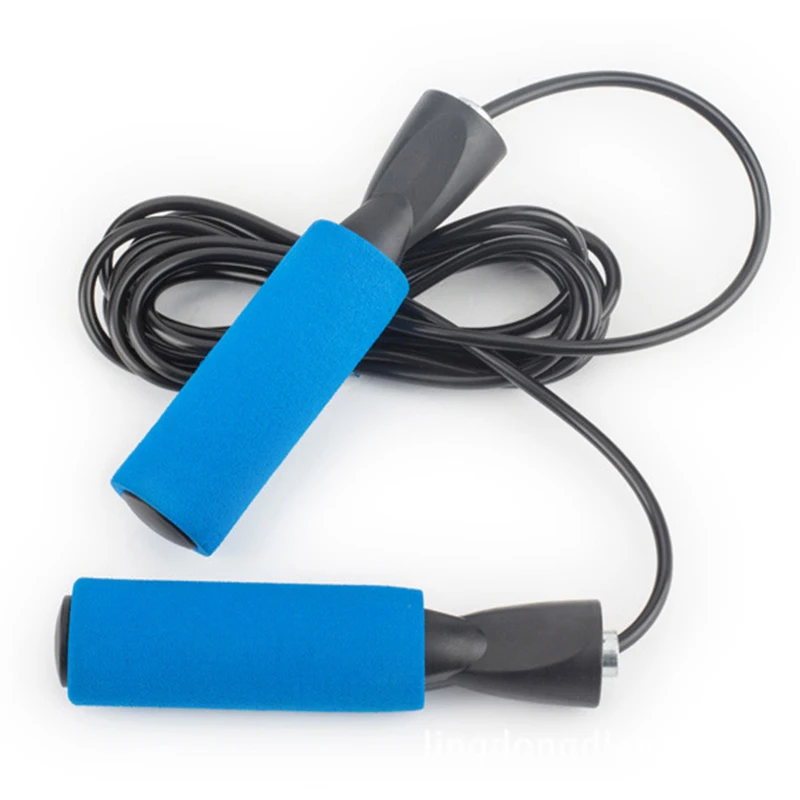 Регулируемая Скакалка для фитнеса мужчин и женщин кроссфита из ПВХ черного