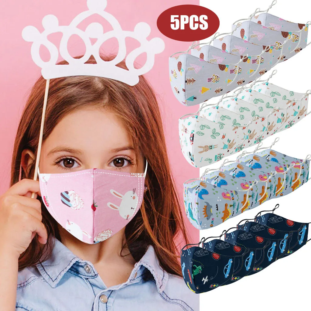 5 шт. детская Регулируемая маскарилья моющаяся маска для защиты от тумана дымки