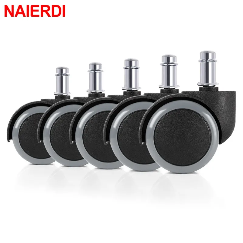 Колесо для мебели NAIERDI 5 шт. универсальное бесшумное колесо 2 дюйма сменные ролики