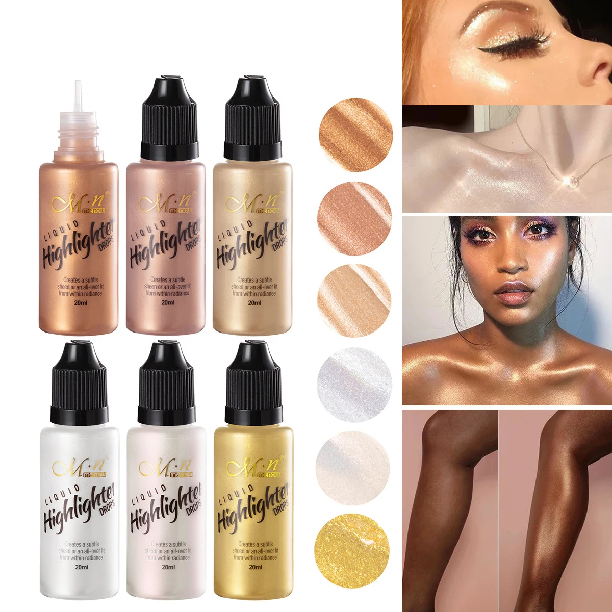 

20ml High gloss liquid repairing volume brightening liquid eye shadow polarized light water light body highlight not smudge