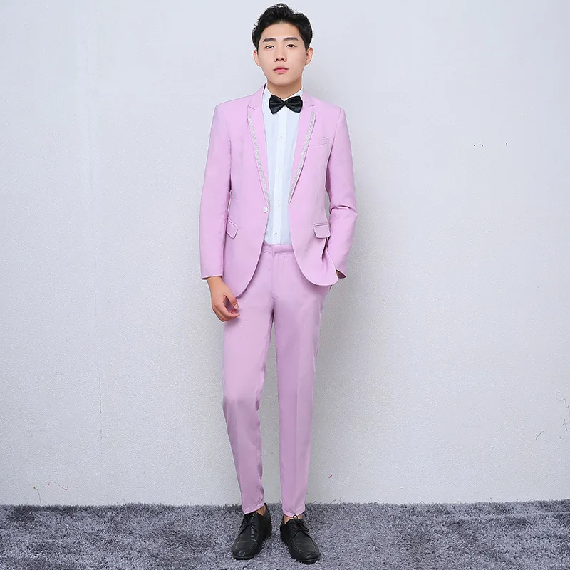 

Корейский мужской костюм из трех предметов, новинка 2021, облегающий костюм, костюм лучшего мужчины, свадебное платье для жениха