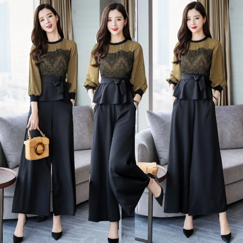 Весна и осень размера плюс 2 шт наборы женские костюмы новый корейский Тонкий Топ