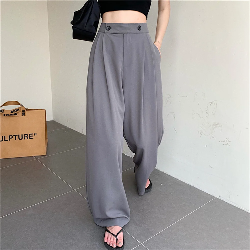 Женские офисные свободные облегающие брюки Harajuku, универсальные облегающие офисные брюки, новые летние женские шикарные повседневные Прямы...