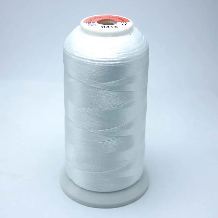 white 4000 ярдов кисточка нить намотка линия нить для вышивки 120D2 нити ручной вышивки кисточки швейная машина двойные нити 2 - Цвет: white