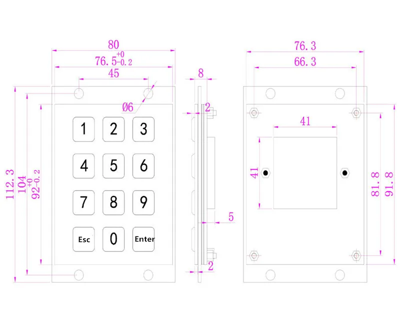 12 Keys 3x4 Industrial Mini Stainless Steel Kiosk Metal Numeric Keypad For Outdoor Smart Parcel Locker enlarge