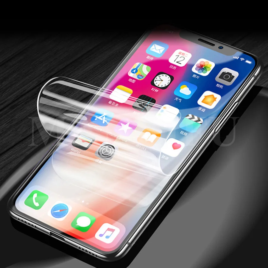 2Pcs 20D Soft Silicone TPU Film For apple iPhone 11 Pro XS Max XR iphone X 7 8 6S Plus Screen Protector Protective Hydrogel | Мобильные