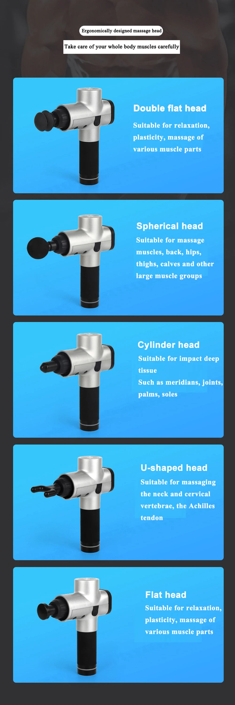 Muscle Massage Gun Deep Tissue Massager Pain Relief Therapy Vibration Fitness Gym Body Relaxation Apparatus Slimming Shaping