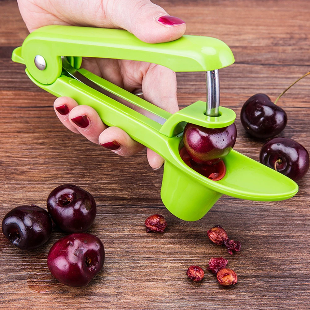 

Cherry Olive Pitter Corer Fruit Core Remover Stoner Removal Easy Squeeze Grip Handheld Tool
