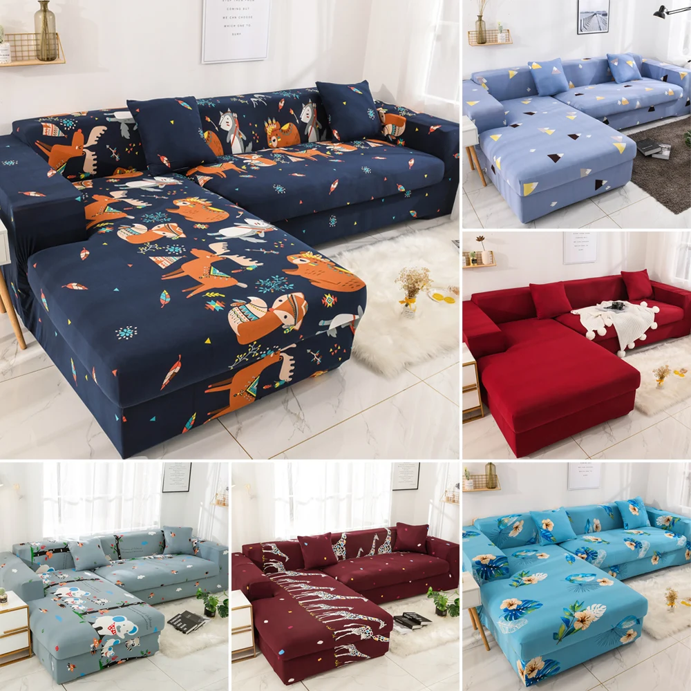 L образные эластичные чехлы для диванов на 1 4 места эластичное покрытие гостиной