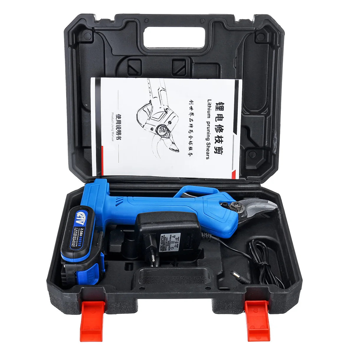 

1500W 21V Electric Pruning Scissors Rechargeable Pruning Shears Garden Pruner Secateur Branch Cutter Cutting Tool w/ 2x Battery