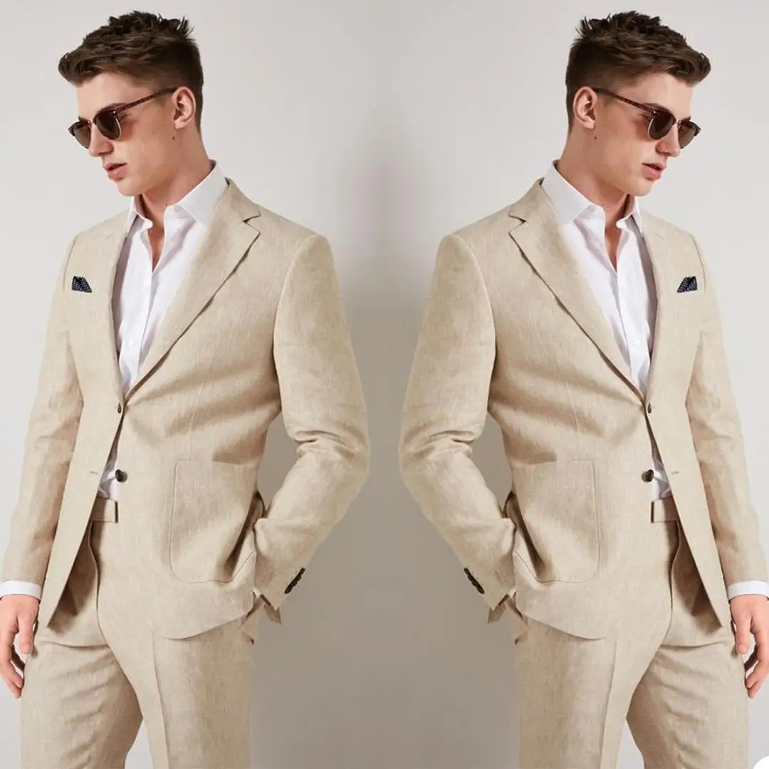 Leisure Young Man Wedding Pants Suits 2 pieces Men's Formal Wear Tuxedos Party Prom Work Blazer
