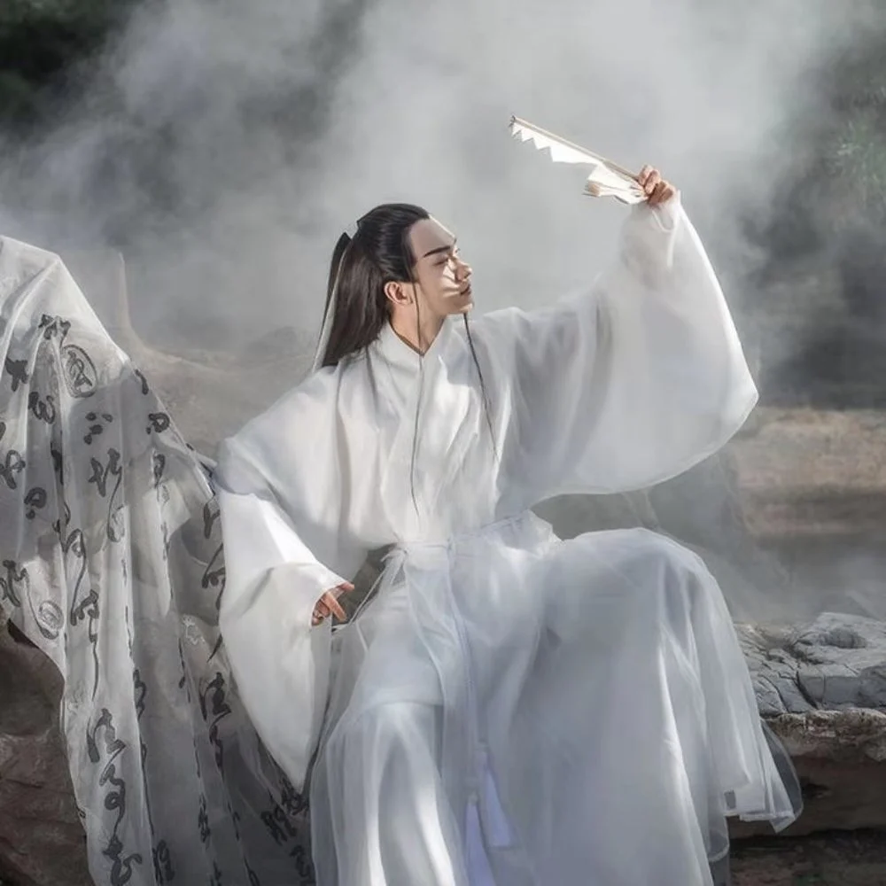 2021 Hanfu Китайский стиль ханьфу мужской Косплей Черный Белый старинный китайский