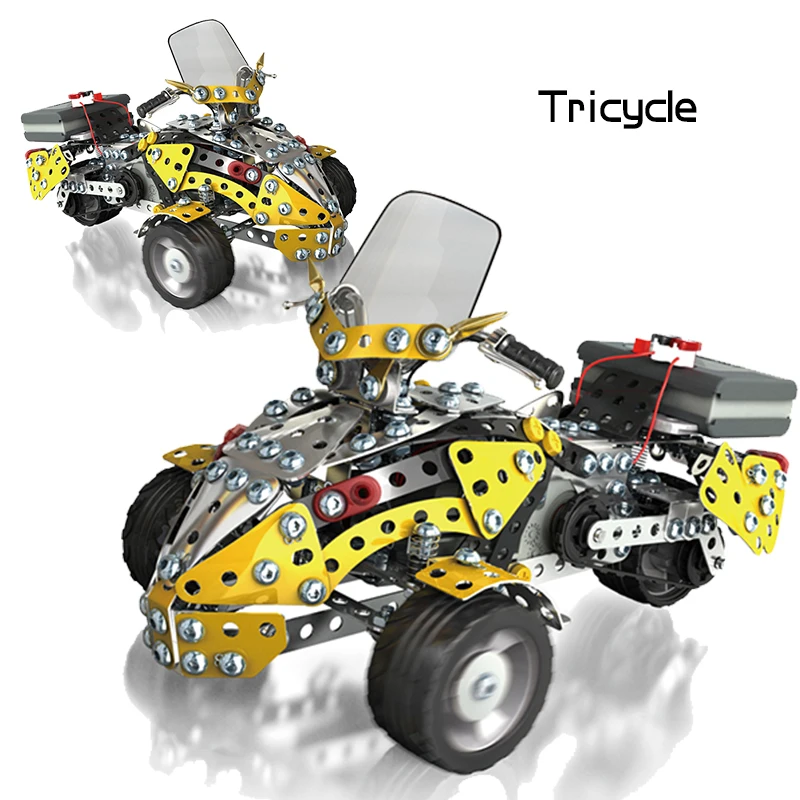 Ретро Мотоцикл Интеллектуальный Конструктор Детские Игрушки Набор 3D Модель Комплект Здания Обучающие Игрушки