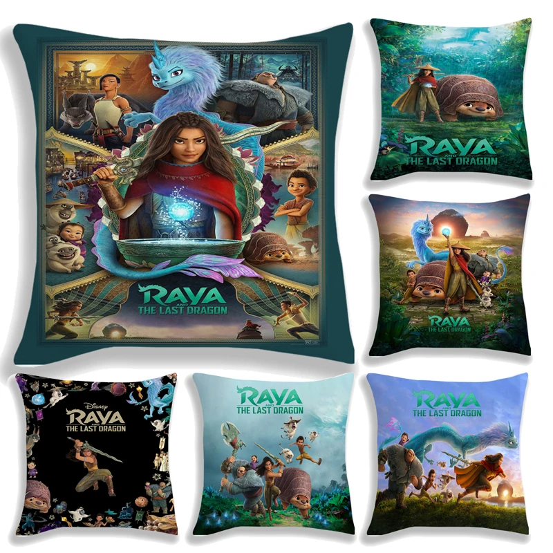 

Movie Raya and the Last Dragon Pillow Case 45*45CM Soft Party Home Decorative Sofa PILLOWCASE Christmas Gift No Pillow Core