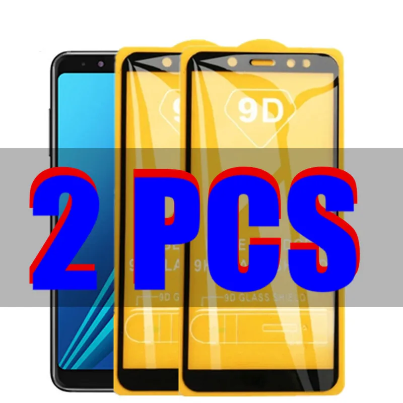 

2Pcs 9D Glass For Samsung Galaxy A8 2018 Plus Protective Glass on the For Samsung A8 plus A8+ A8plus 2018 Screen Protector Film