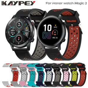 Ремешок силиконовый для наручных часов, браслет для Honor Magic 2 46 мм, Huawei Watch gt 2e gt2 46 мм 42 мм, аксессуары для смарт-часов, 20 мм 22 мм