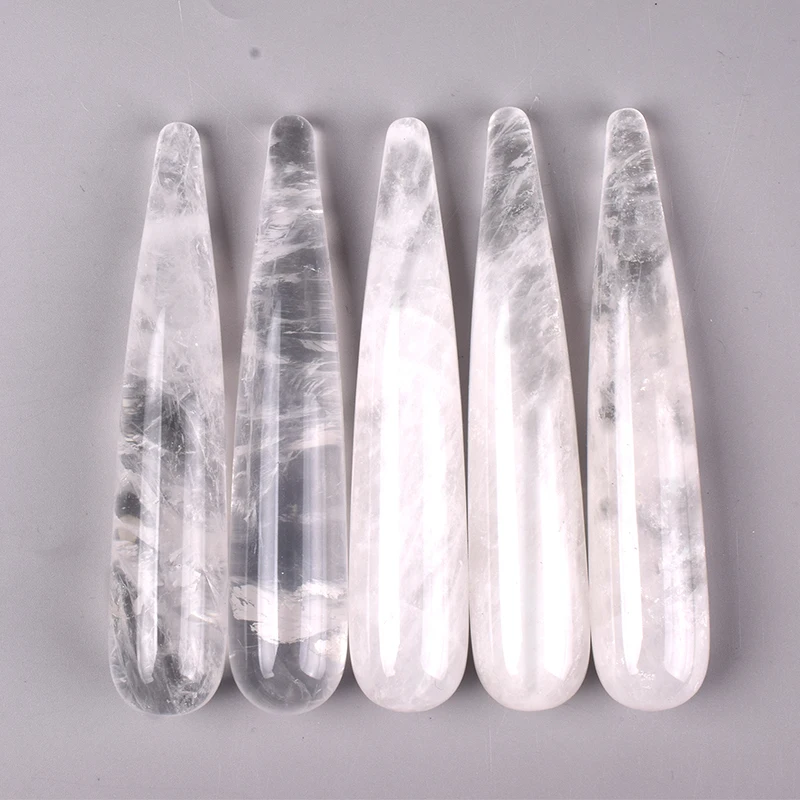 

Natural Rock Quartz Stone Acupressure Wands Face Eye Head Care Massager Crystal Mineral Acupuncture Massage Health Beauty Tool