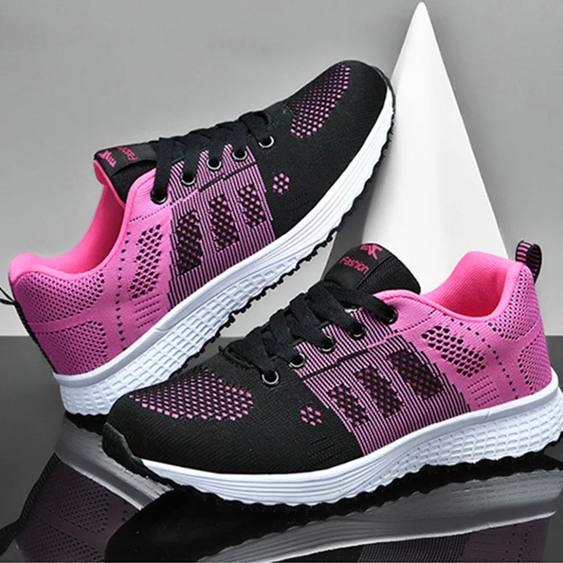 

Chunky Women's Sports Shoes Autumn Ladies Flat Shoes Casual Women Vulcanized Shoes Summer Mesh Breathable Women Running Shoes