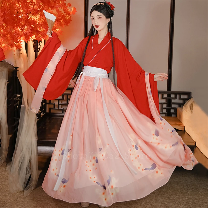 

Fairy Women Hanfu Dress Traditional Chinese Clothing Festival Outfit Embroidery Ancient Folk Stage Performance Dance Costumes