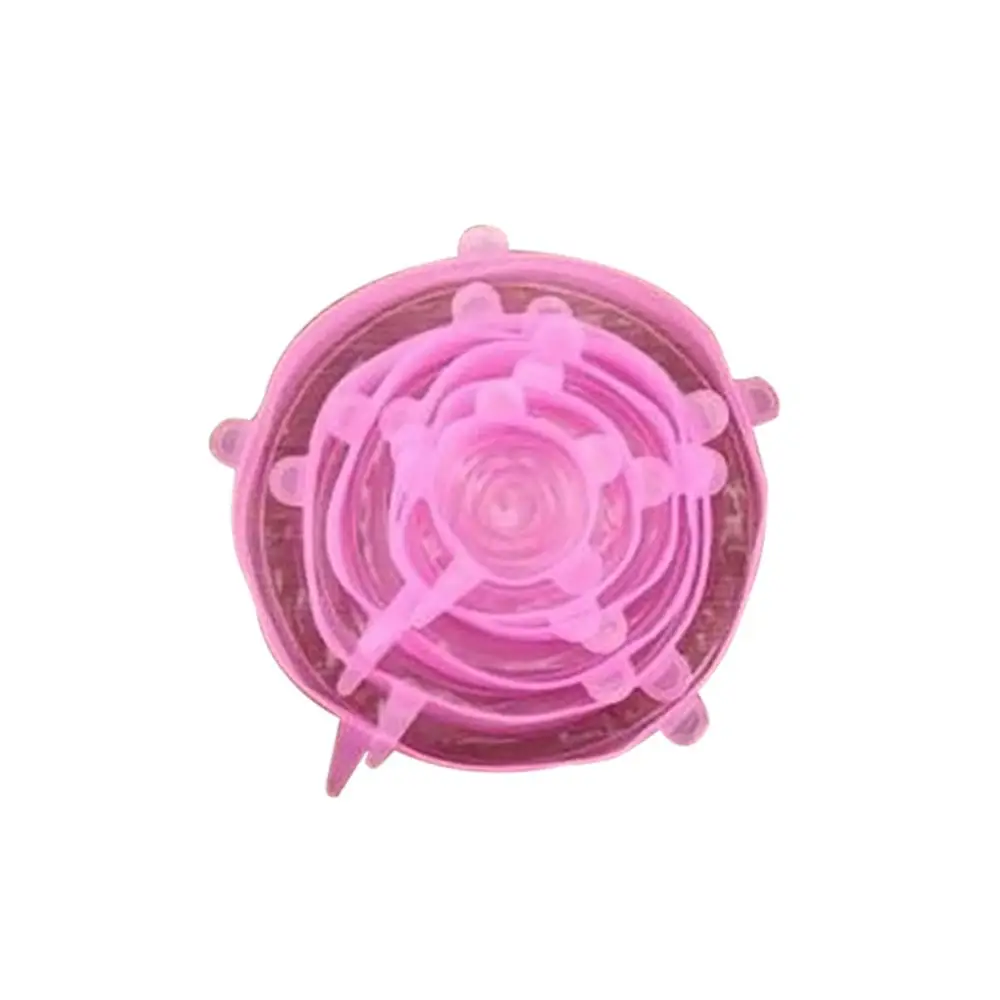 6 шт./компл. эластичный силиконовые крышки многоразовые супница Чехлы Еда свежие