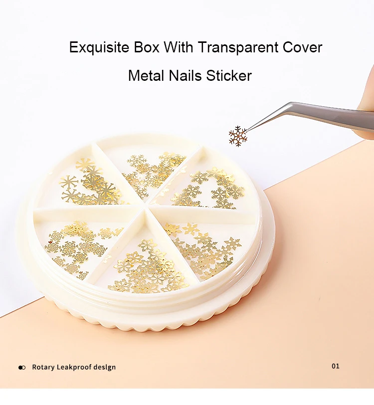 Коробка с 3D наконечниками для ногтевого дизайна запчасти часов скелет панк Стад