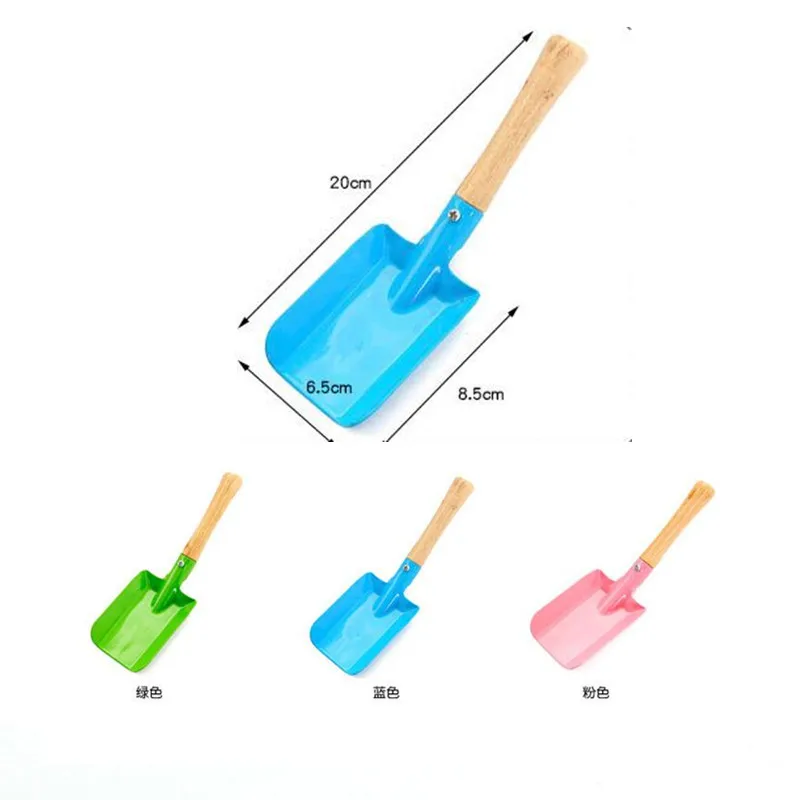Мини-железная лопата с деревянной ручкой 20 см цветная Мочалка для почвы в горшке