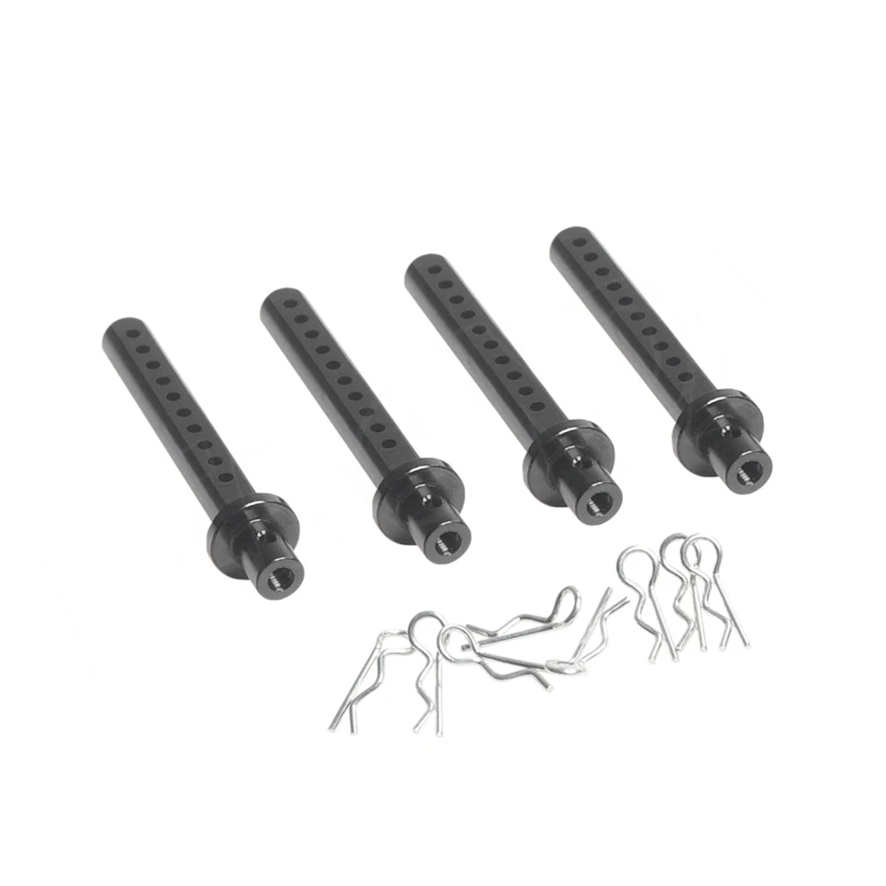 

AEOLIAN 4Pcs Metal RC Car Shell Body Mount Posts with R Clips for 1/10 RC Crawler Axial SCX10 90027 RC4WD D90 TF2 Tamiya CC01