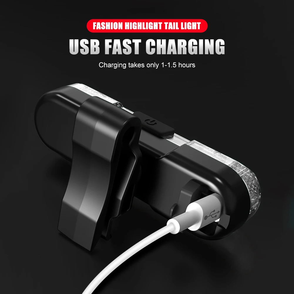 

USB Rechargeable LED MTB Bike Light 4 Lighting Mode Waterproof Tail Light