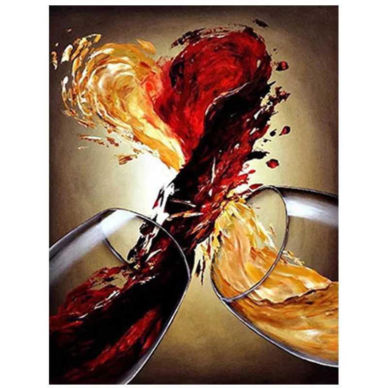 Алмазная 5D картина сделай сам полноразмерная/круглая вышивка бокал вина