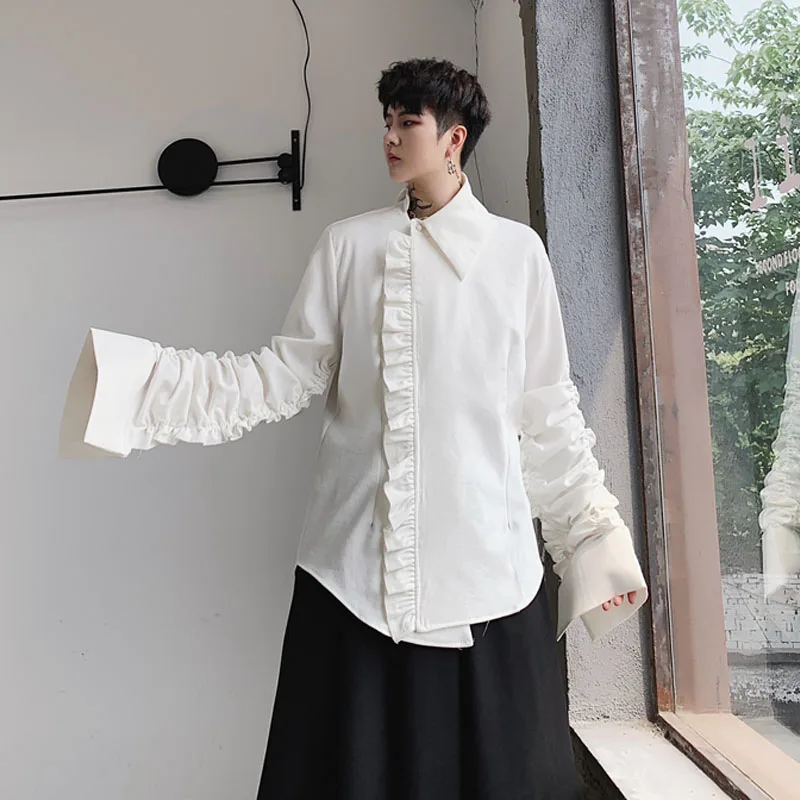 Куртка мужская плиссированная с расклешенными рукавами Повседневная Уличная