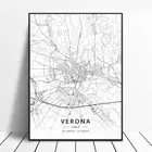 Болонья, фоггия, Неаполь, падуа, Турин, Верона, Италия, карта, холст, художественный плакат