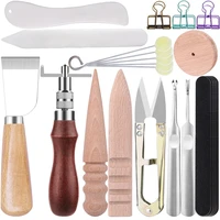 miusie multifunctonal leather craft tools kit cutting work groover tool diy leather hand sewing repair kit for leather works