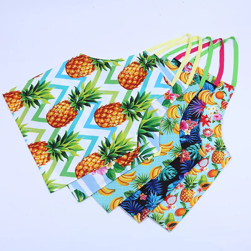 

2020 new fruit print apron canvas apron home kitchen