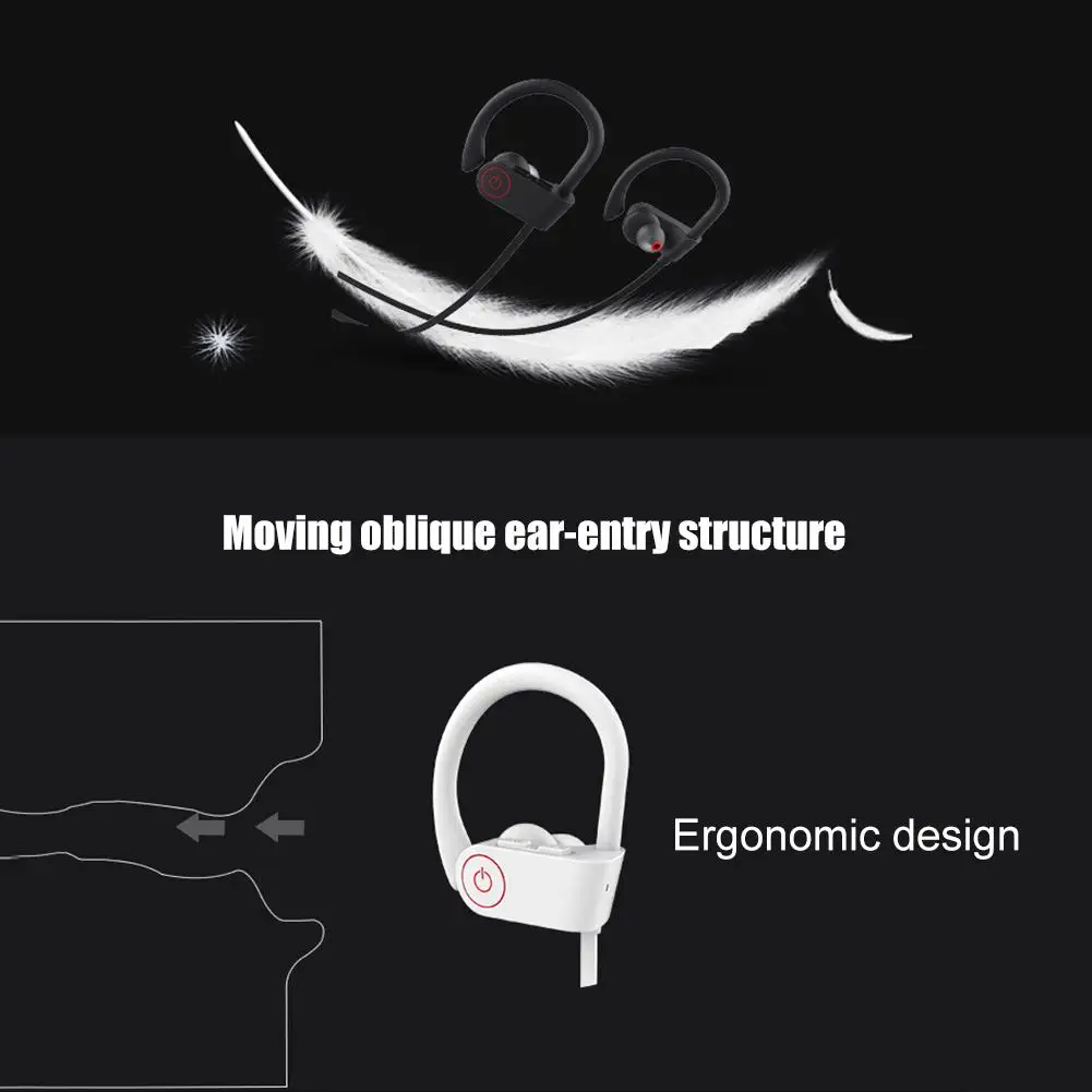 

A8 Waterproof In-Ear Bluetooth Bass Wireless Earphones Earhook Sports Earbuds For Huawei Xiaomi Redmi Samsung Phone Headphones