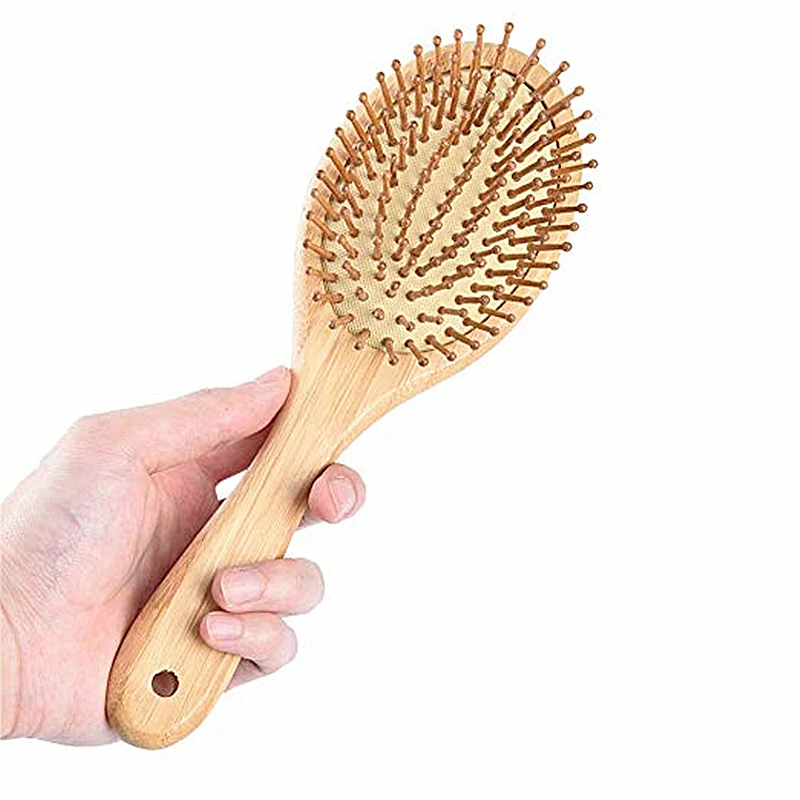 brush and comb Натуральный Деревянный весло щетка для волос с воздушная подушка гребешки для кожи головы массаж антистатические без волос расческа - Цвет: brush and comb