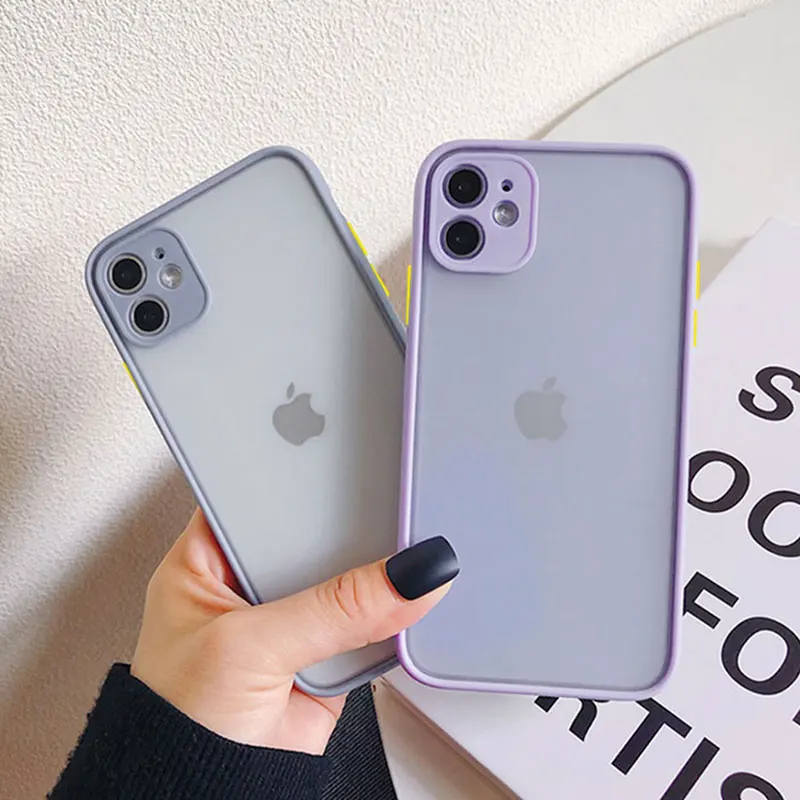 

Shockproof Silicone Protection Phone Case on For iPhone Xr Xs Max X Xs SE 2020 10 11 Pro 8 7 6s Plus Candy Color Back Cover Gift