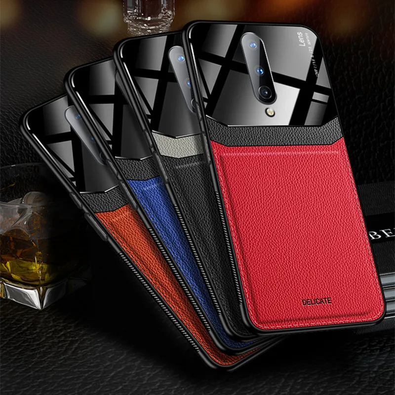 Чехол для OnePlus 8 Pro противоударный чехол из искусственной кожи с акриловым стеклом