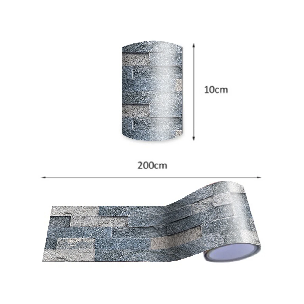 

Funlife Blue Grey Wall Sticker Removable Waterproof DIY Peel & Stick Self-Adhesive Decorative Bathroom Home Kitchen Wall Border