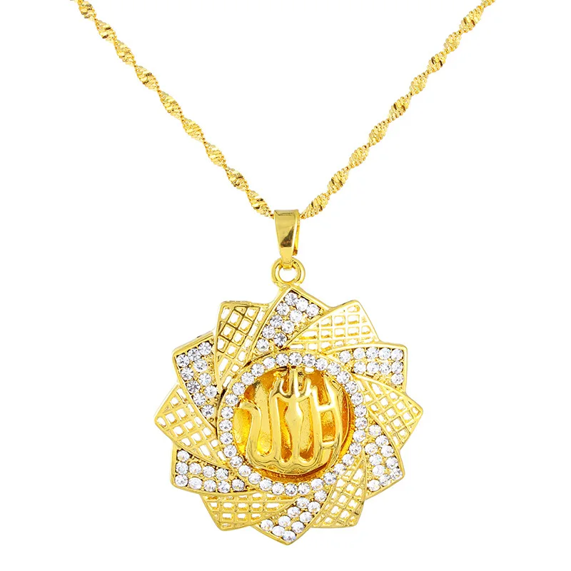 

Ожерелье с подвеской в виде розы из нержавеющей стали, исламский мусульман предлагает классические модные женщины