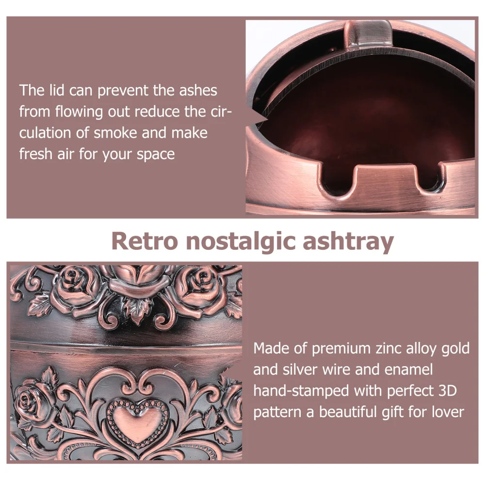 

Globe Ashtray Metal Windproof Lid Ash Tray Cigar Cigarette Ashtray Decor