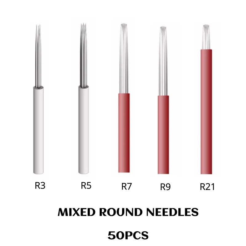 

50pcs/lot 3/4/5/7/ 9/17/19/21R Tattoo Needle Pen Semi Permanent Makeup Microblading Blade Manual Fog pen Needle Tattoo Accessory