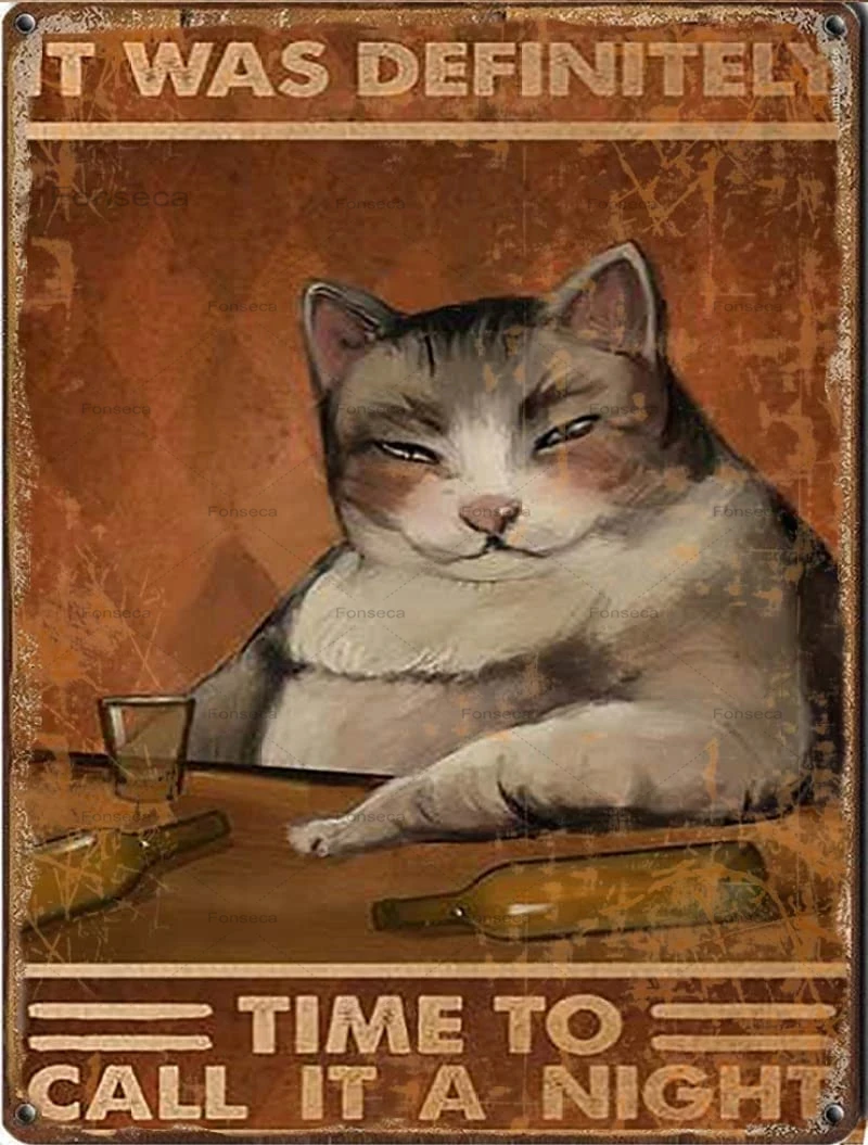 Металлический жестяной знак в виде кошки Smirking забавные животные настенный налет