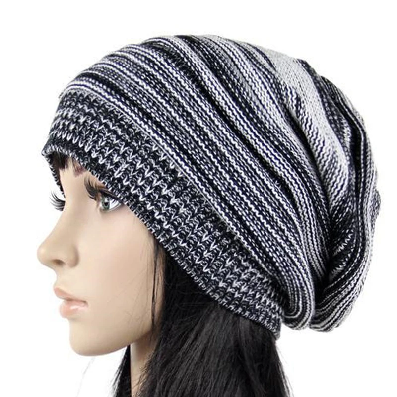 2020 Мужская и женская шапка смешанных цветов Хлопковая полосатая хип-хоп зимняя