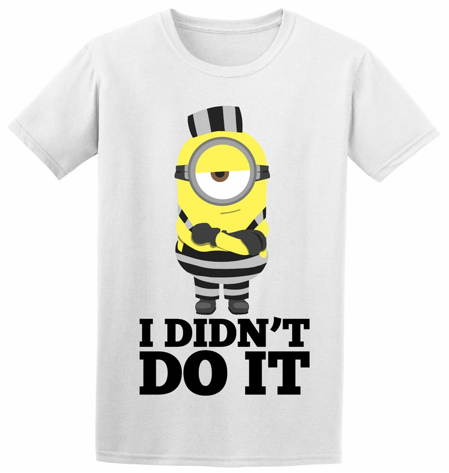 I Didn'T Do It Смешные Миньоны тюрьма 3 дети взрослый Вдохновленный Футболка модная