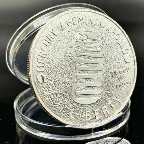 Аполлон 11 на Луне серебро памятная монета в подарок коллекция Ретро Медь для 2019