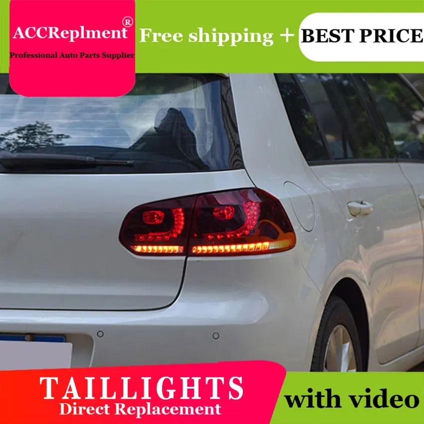 4 шт. автомобильный Стайлинг для VW Golf 6 задние фонари 2009-2012 для Golf 6 светодиодный задний фонарь+ сигнал поворота+ тормоз+ обратный светодиодный свет