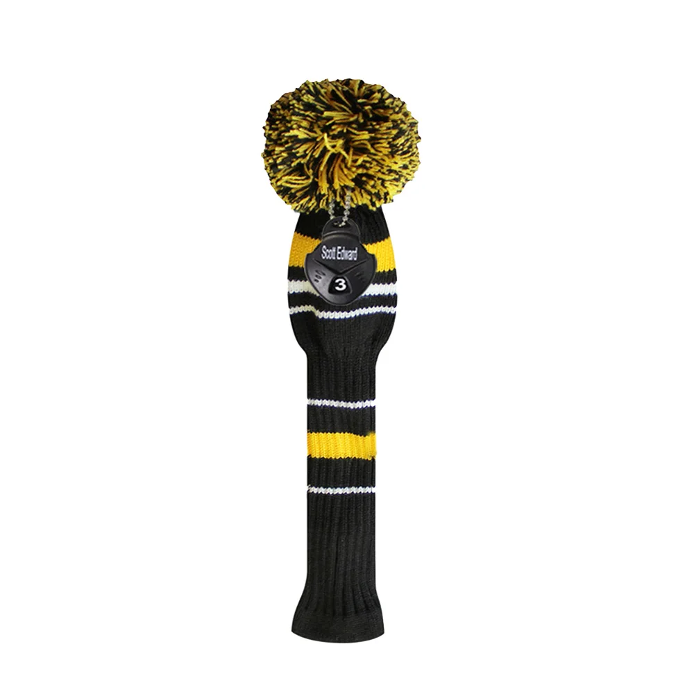Fairway Головной убор Hornets color Knit Golf, набор из 3 предметов для водителя(460cc), фарватера, гибрид. Креативный чехол для гольф-клуба - Цвет: Fairway