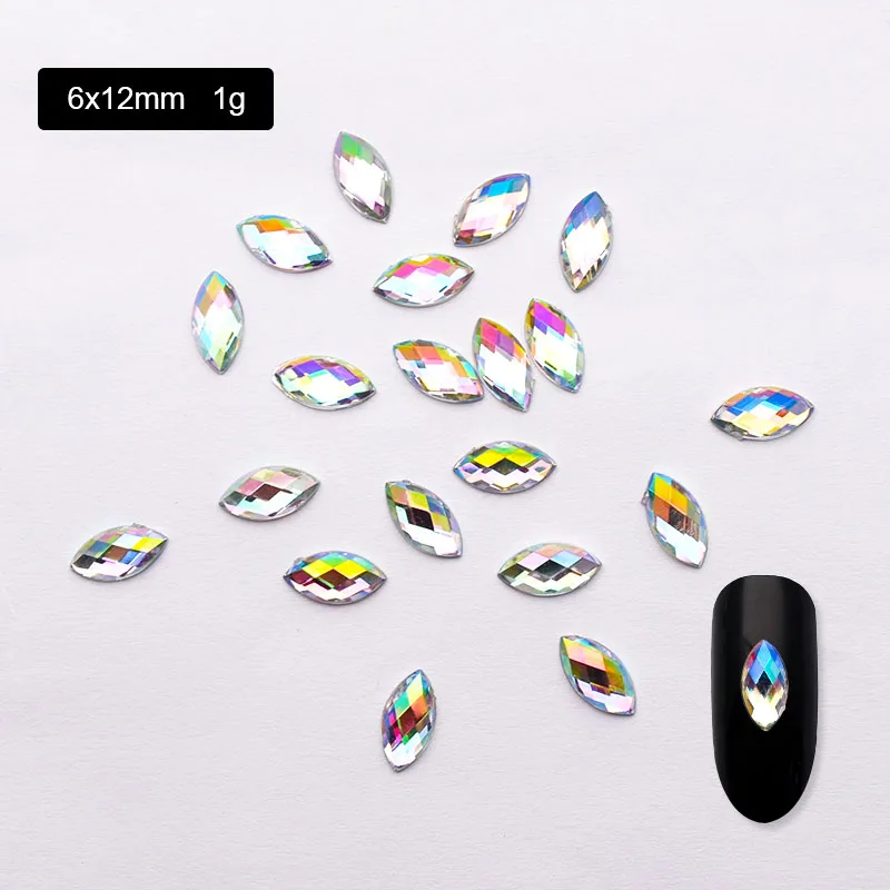 7 Sizes Acrylic Rhinestones Horse Eye Shape Crystal AB Flatback Non Hotfix Nail 3D DIY Art Decorations MJZ2166 | Красота и здоровье
