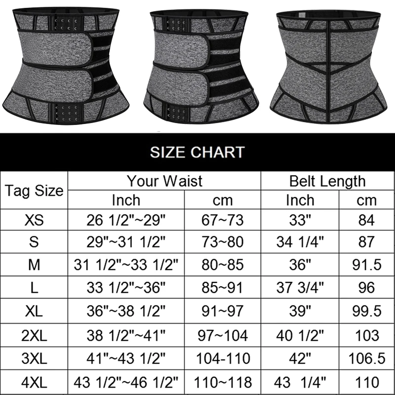 Men Sauna Waist Trimmer Belt Workout Waist Trainer Corset Sweat Belt with Adjustable Double Straps Support Neoprene Body Shaper